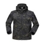 Black CP Wholesale Waterproof Windproof outdoor camping fishing climbing 3 in 1 camouflage softshell with hood