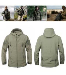 Waterproof sotshell jacket front and back