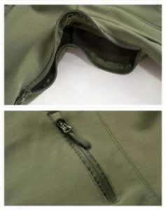 waterproof softshell inside and bottom details