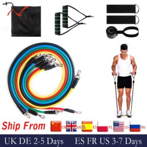 17Pcs Resistance Bands Set Expander Exercise Fitness Rubber Band Stretch Training Home Gyms Workout
