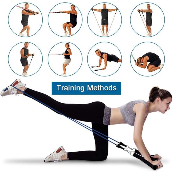 17pcs Resistance Bands Set Expander Exercise Fitness Rubber Band Stretch Training Home Gyms Workout 5