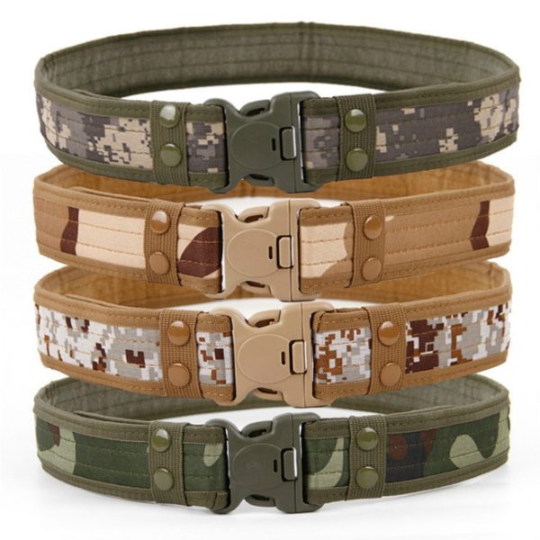 2020 New Army Style Combat Belts Quick Release Tactical Belt Fashion Men Canvas Waistband Outdoor Hunting 2