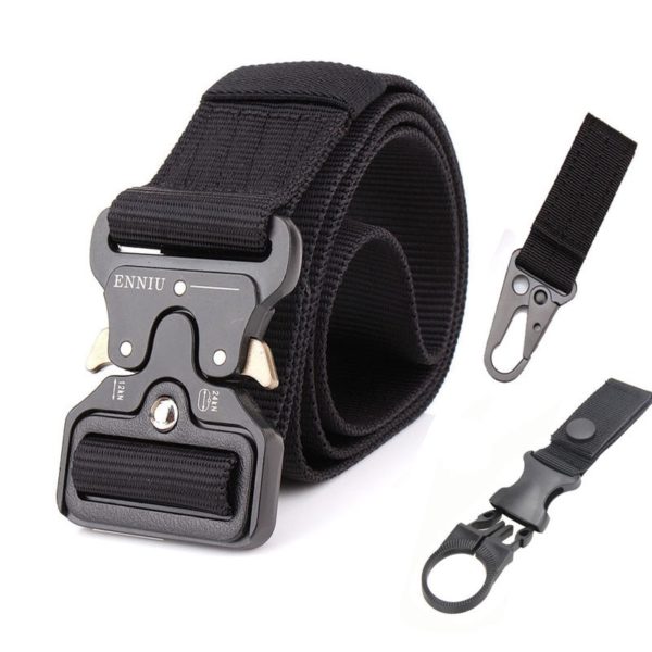 Nylon Tactical Belt Army Belt Men Outdoor Training Belts Black High Quality Easy Unlock Metal Military 1