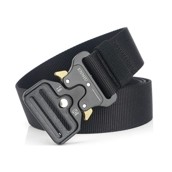 Nylon Tactical Belt Army Belt Men Outdoor Training Belts Black High Quality Easy Unlock Metal Military 2