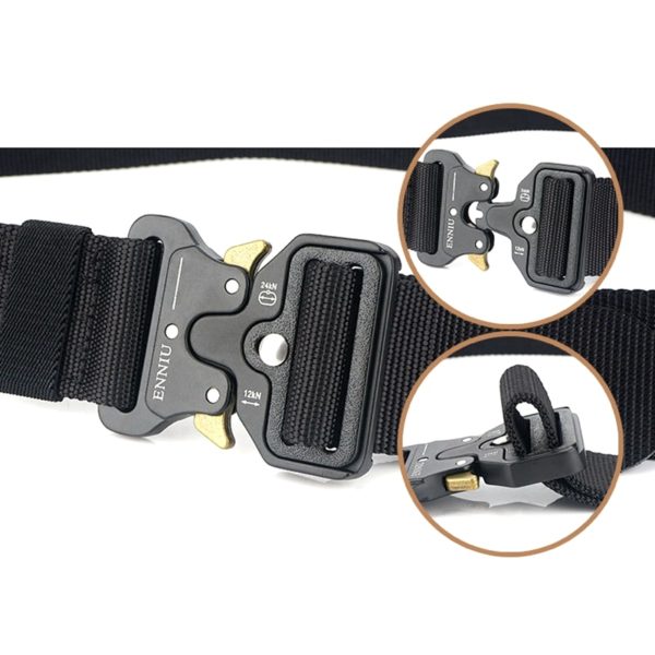 Nylon Tactical Belt Army Belt Men Outdoor Training Belts Black High Quality Easy Unlock Metal Military 3