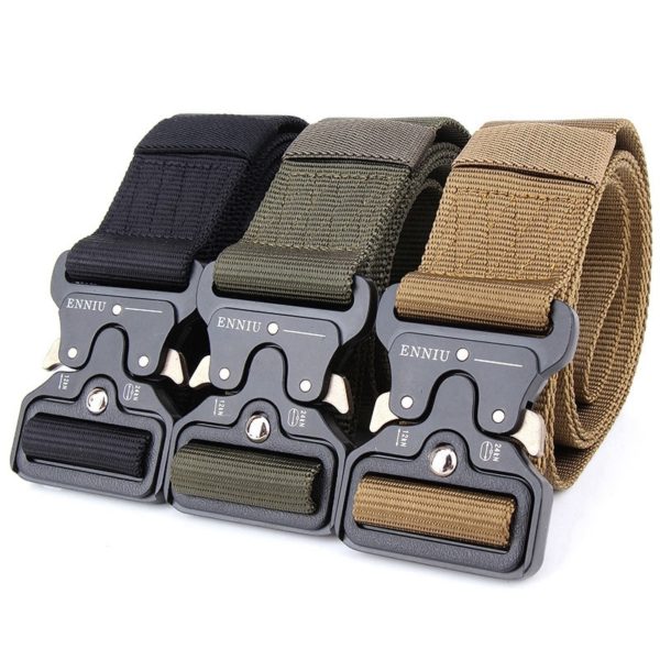 Nylon Tactical Belt Army Belt Men Outdoor Training Belts Black High Quality Easy Unlock Metal Military